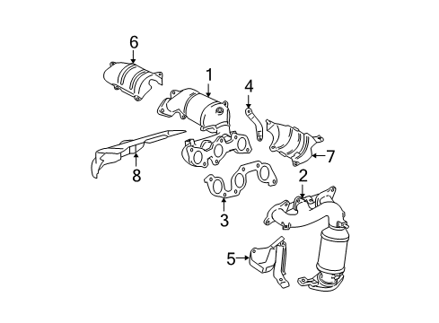 2005 Toyota Highlander Exhaust Manifold Exhaust Manifold Diagram for 25051-28290