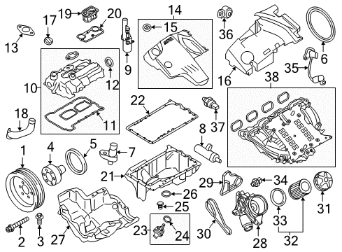 2013 BMW X3 Powertrain Control Dme Engine Control Module Diagram for 12148606776