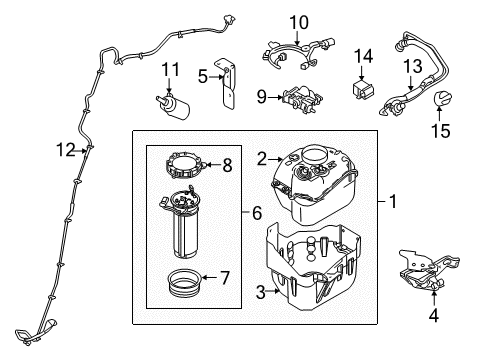 2011 Ford F-250 Super Duty Emission Components Tank Assembly Diagram for BC3Z-5J228-C
