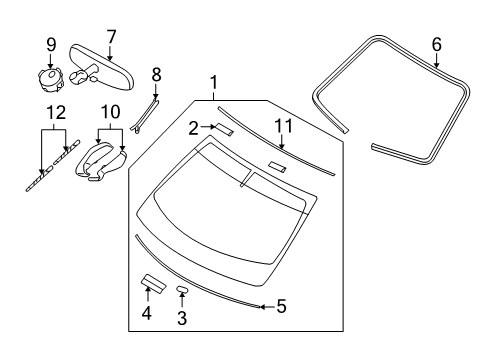 2009 Infiniti FX35 Wiper & Washer Components Moulding-Windshield Diagram for 72752-1CA0A