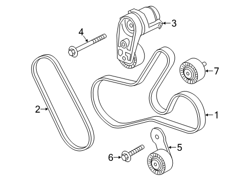 2020 BMW M2 Belts & Pulleys Deflection Pulley Diagram for 11287848607