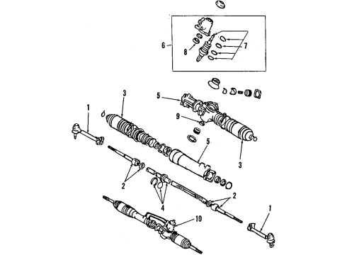 1990 Toyota Camry P/S Pump & Hoses, Steering Gear & Linkage Gear Assembly Diagram for 44250-32210-84