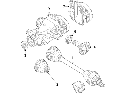 2018 BMW 530i Rear Axle, Differential, Drive Axles, Propeller Shaft Rear Left Cv Axle Assembly Diagram for 33208664621