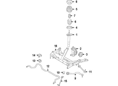 2015 BMW 428i xDrive Front Suspension Components, Lower Control Arm, Stabilizer Bar Left Front Strut Assembly Diagram for 31316873757