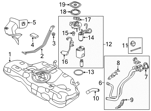 2015 Hyundai Elantra Fuel System Components Complete-Fuel Pump Diagram for 31110-3X520