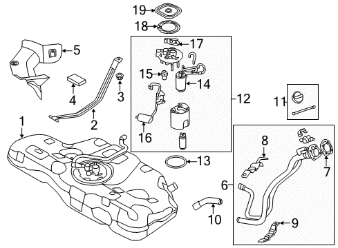 2013 Hyundai Elantra Fuel Supply Band Assembly-Fuel Tank LH Diagram for 31210-3X500