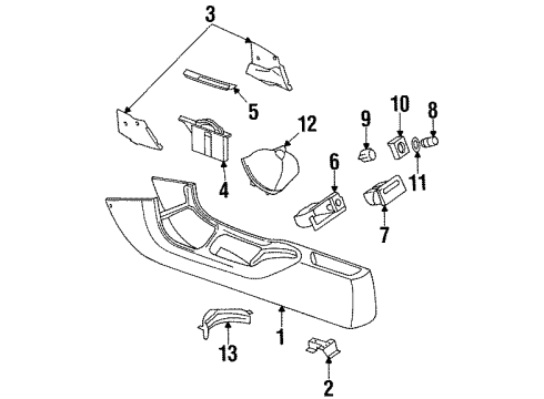 1999 Mercury Cougar Console Cup Holder Diagram for F5RZ-5413562-A
