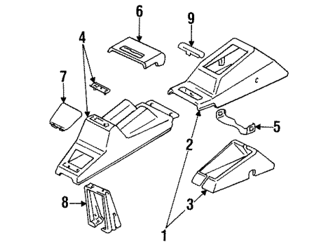 1986 Honda Civic Console Console Assy., Automatic *YR89L* (PALMY BROWN) Diagram for 77700-SB6-980ZE