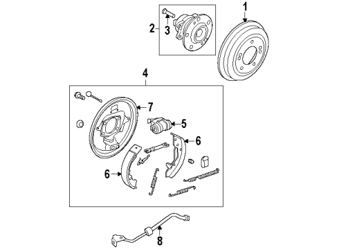 2010 Kia Soul Rear Brakes Pac K Diagram for 587382K000DS