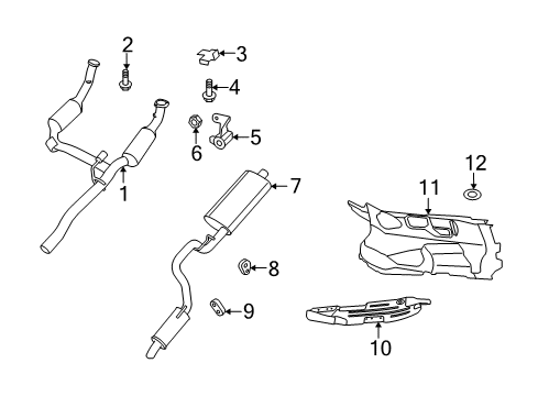 2011 Dodge Nitro Exhaust Components Shield-Exhaust Diagram for 55373021AE