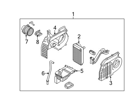 2011 Kia Sorento Air Conditioner Rear Heater & Air Conditioner Unit Diagram for 979001U050