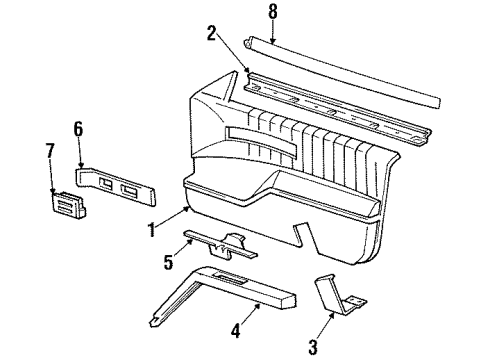 1991 Chevrolet Lumina Interior Trim - Door Molding Asm-Front Side Door Window Upper *Black Diagram for 10180164