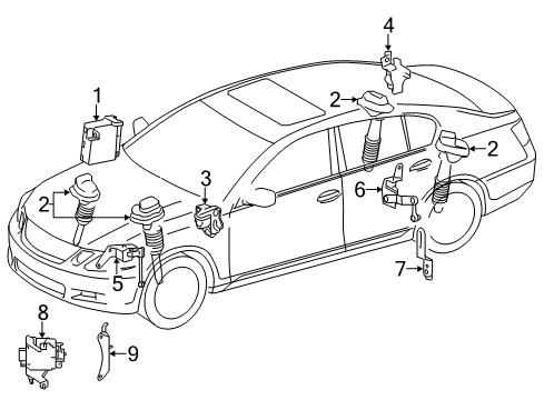 2010 Lexus GS350 Ride Control Computer Assy, Front Active Stabilizer Control Diagram for 892A0-30021