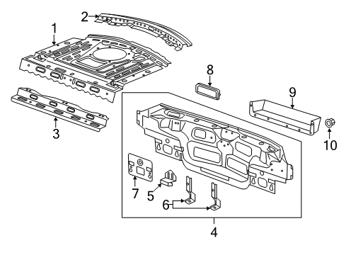 2014 Cadillac ELR Rear Body Support Panel Diagram for 96845082