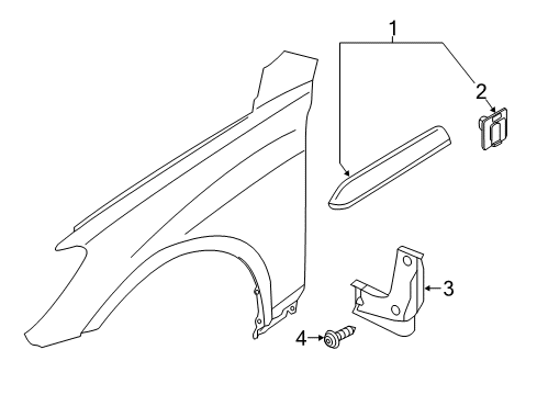 2020 Genesis G80 Exterior Trim - Fender Front Wheel Mud Guard Assembly, Left Diagram for 86831-B1000