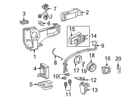 2011 Ford E-350 Super Duty HVAC Case Heater Core Diagram for F2UZ-18476-B