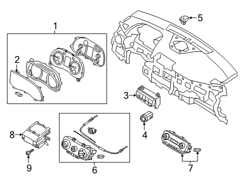 2020 Hyundai Kona Cluster & Switches, Instrument Panel SWTICH Assembly-Button Start Diagram for 93500-J9000-PGB