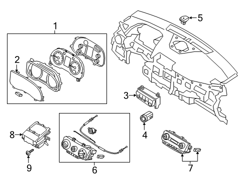 2021 Hyundai Kona Electric Cluster & Switches, Instrument Panel Sw Assembly-Button Start Diagram for 93502-G7000-MGS