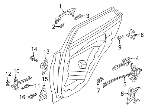 2021 Hyundai Venue Rear Door Latch Assembly-Rear Door, RH Diagram for 81420-K2000