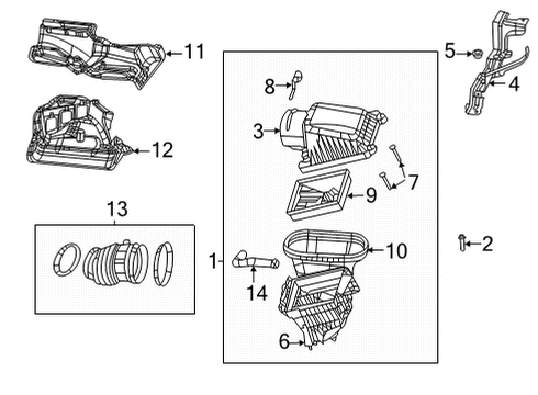 2021 Jeep Wrangler Air Inlet Seal-Air Cleaner Diagram for 68534015AA