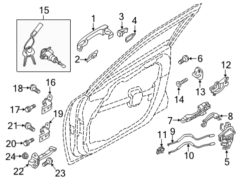 2020 Kia Optima Front Door Door Outside Handle Assembly, Right Diagram for 82661D5000
