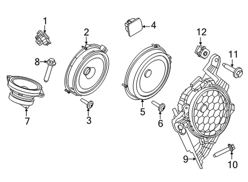 2022 Ford Mustang Mach-E Sound System Woofer Screw Diagram for -W505426-S439