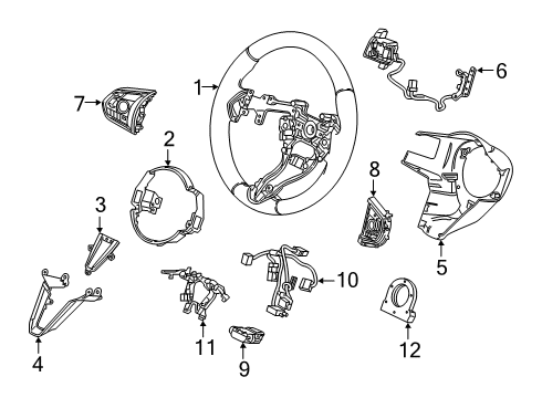 2019 Acura RDX Cruise Control System Switch, Audio Remote Diagram for 35880-TJB-A01