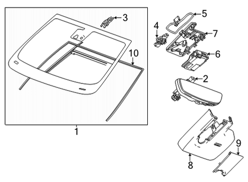 2021 Buick Encore GX Glass, Reveal Moldings Camera Bracket Diagram for 42483721