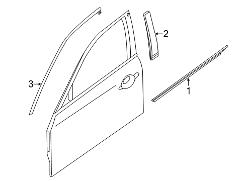 2011 Infiniti M56 Exterior Trim - Front Door MOULDING Assembly - Front Door Outside, LH Diagram for 80821-1MA0A