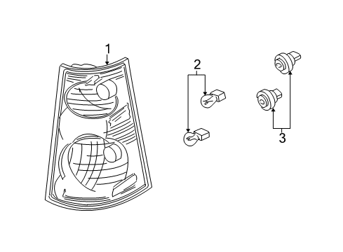 2003 Ford Explorer Sport Trac Combination Lamps Tail Lamp Assembly Diagram for 1L5Z-13405-AA