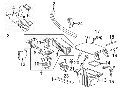 2018 Buick LaCrosse Center Console Armrest Insulator Diagram for 26698619