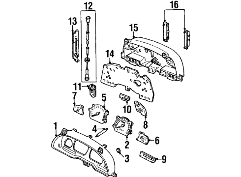 2000 Mercury Mystique Instruments & Gauges Tachometer Diagram for F8RZ17360AA