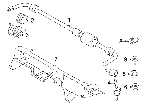 2011 BMW X6 Stabilizer Bar & Components - Rear Heat Resistant Plate Diagram for 37136773133