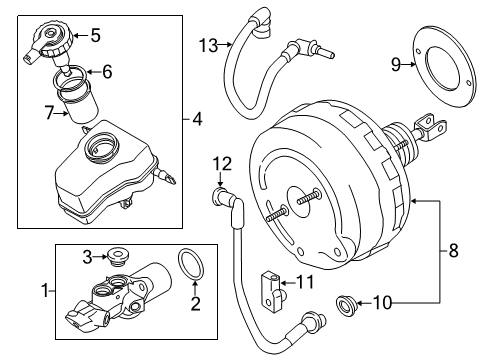 2013 BMW X1 Hydraulic System Power Brake Booster Diagram for 34336779721