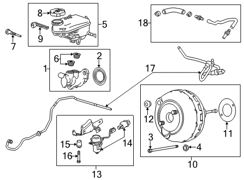 2015 Cadillac XTS Hydraulic System Brake Booster Diagram for 22892946