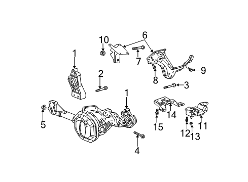 2002 Dodge Ram 1500 Engine & Trans Mounting Bracket-Transmission Mount Diagram for 52020973AC