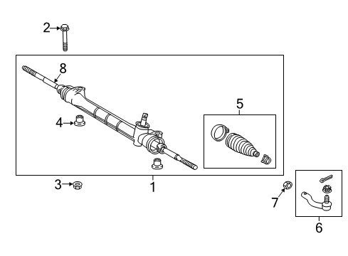 2018 Toyota Corolla iM Steering Column & Wheel, Steering Gear & Linkage Gear Assembly Diagram for 45510-12640