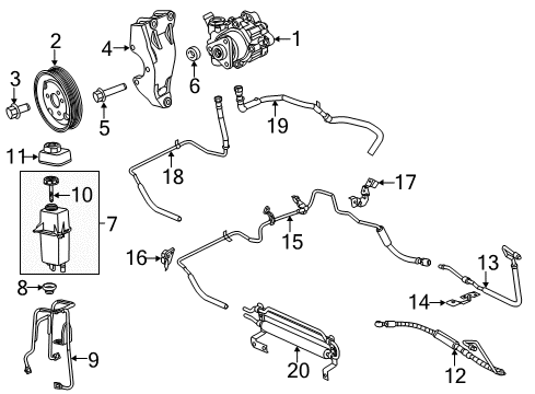 2015 Ram ProMaster 3500 P/S Pump & Hoses, Steering Gear & Linkage Cooler-Power Steering Diagram for 68214348AE