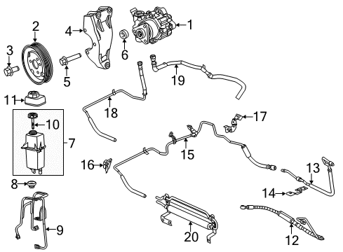 2015 Ram ProMaster 3500 P/S Pump & Hoses, Steering Gear & Linkage Line-Power Steering Return Diagram for 68167922AD