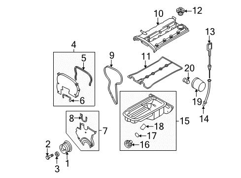 2008 Chevrolet Aveo Filters Drain Plug Diagram for 94535699