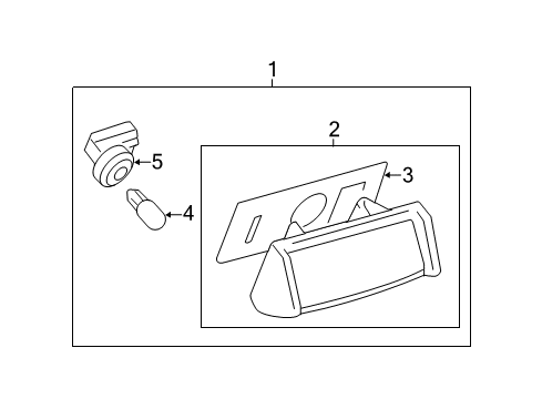 2011 Toyota Camry Bulbs License Lamp Diagram for 81270-AA020