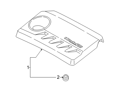 2019 Hyundai Elantra Engine Appearance Cover Engine Cover Assembly Diagram for 29240-03400