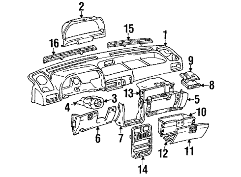 1990 Hyundai Excel Instrument Panel Steering Column Lower Shroud Diagram for 84852-24500-AU