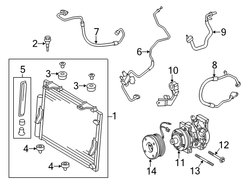 2021 Toyota Tundra Air Conditioner Suction Pipe Diagram for 88710-0C700