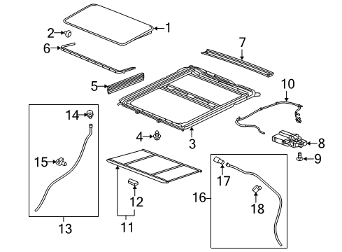 2017 GMC Terrain Sunroof Side Cover Diagram for 20953637