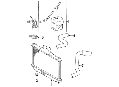 1989 Toyota Celica Radiator & Components Tank Assy, Radiator Reserve Diagram for 16470-74160