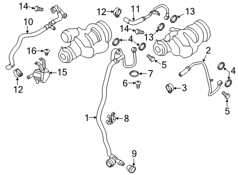 2013 BMW 650i xDrive Hoses, Lines & Pipes Vent Screw Diagram for 11537507218