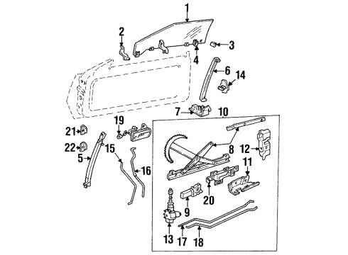 1995 Cadillac Eldorado Door & Components Switch Asm-Side Window Diagram for 3530529
