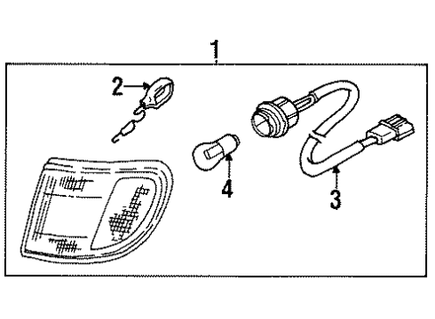 1995 Kia Sportage Bulbs Lamp-Front Combination, RH Diagram for 0K01A51060H