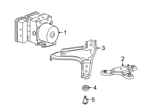 2020 Acura MDX Anti-Lock Brakes Sub-Bracket Diagram for 57116-TZ5-A00